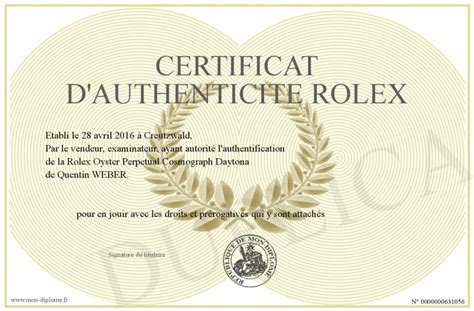 certificat d'authenticité rolex numeriser|rolex acheter.